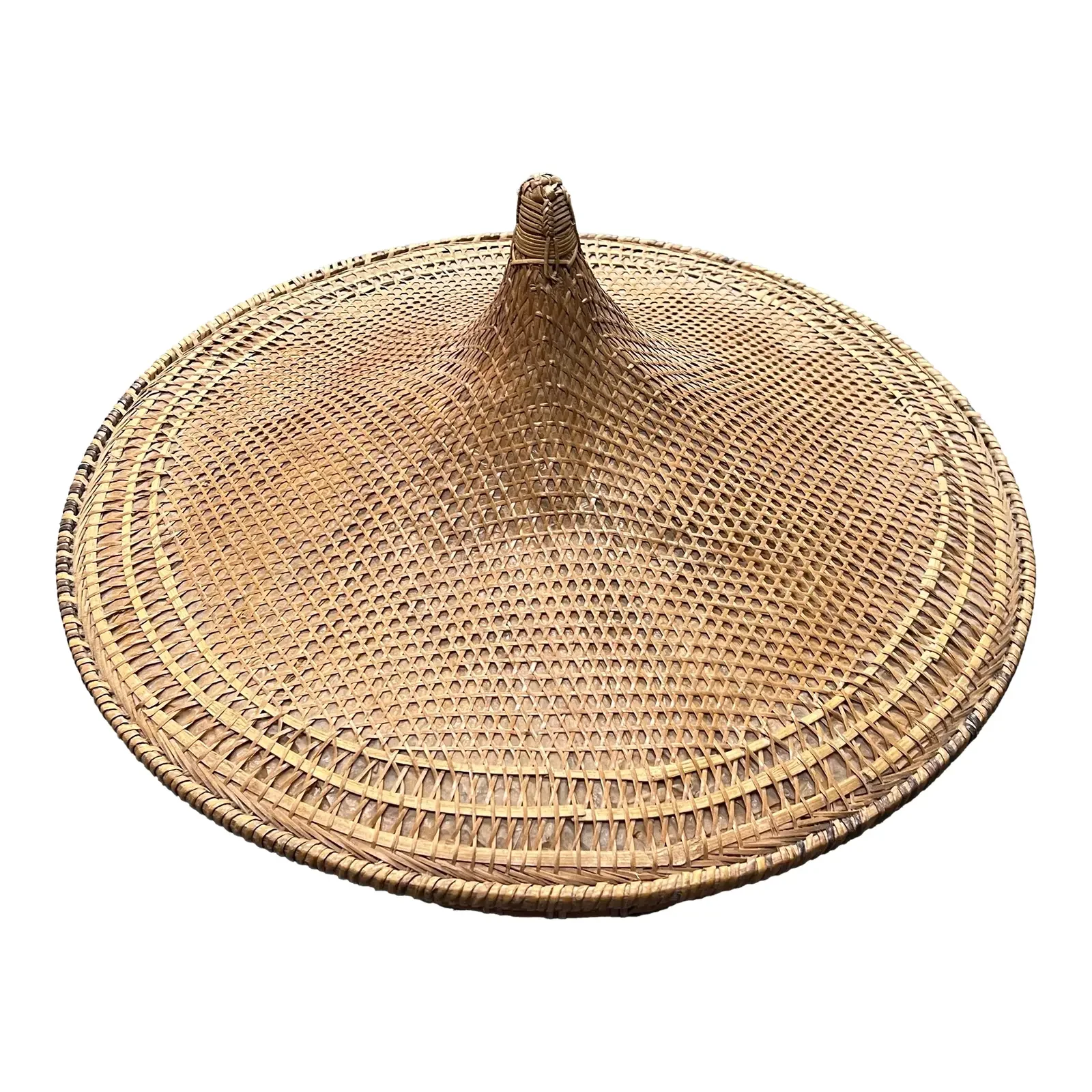 Handwoven Wicker Lidded Basket, Vintage