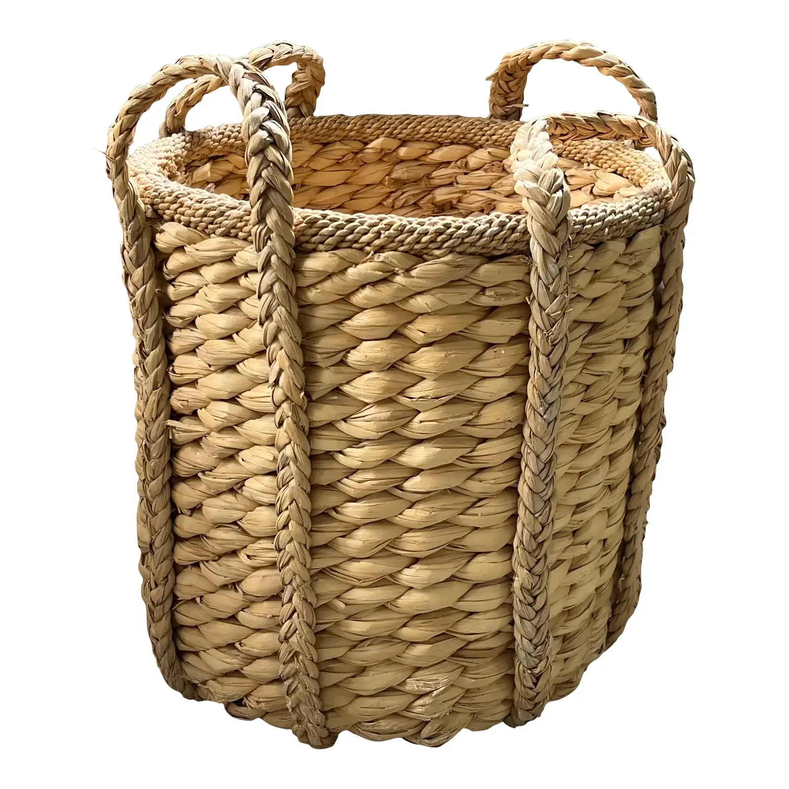 Large French Woven Grass Log or Kindling Basket for the Fireplace Hearth