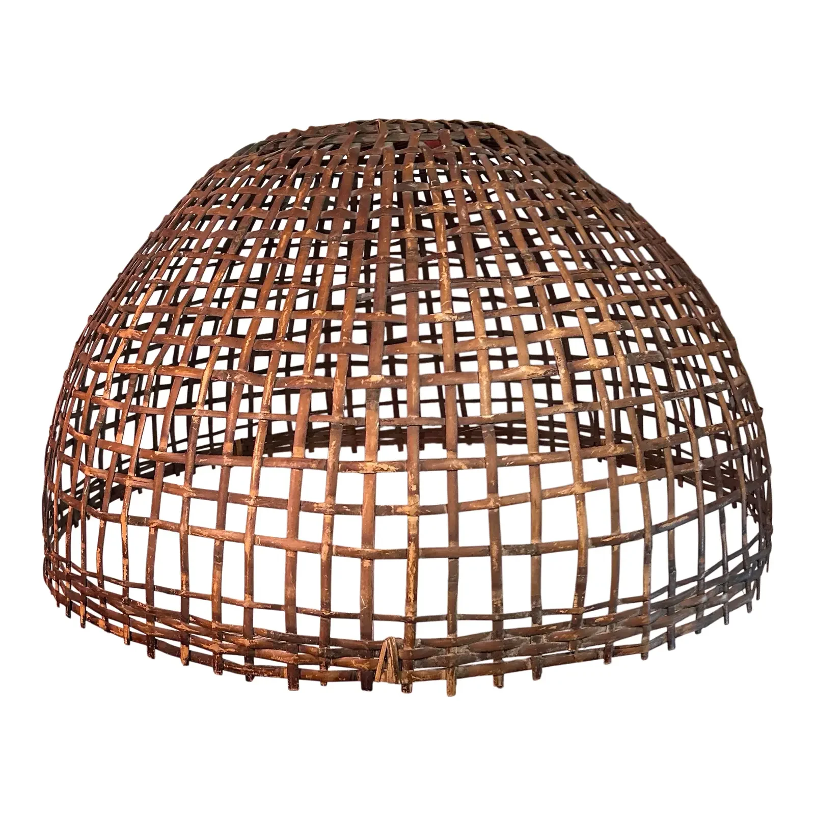 Large Vintage Handwoven Basket / Decorative Market Basket — Sculptural Form Approx. Dimensions: 30” Diameter × 17” Height