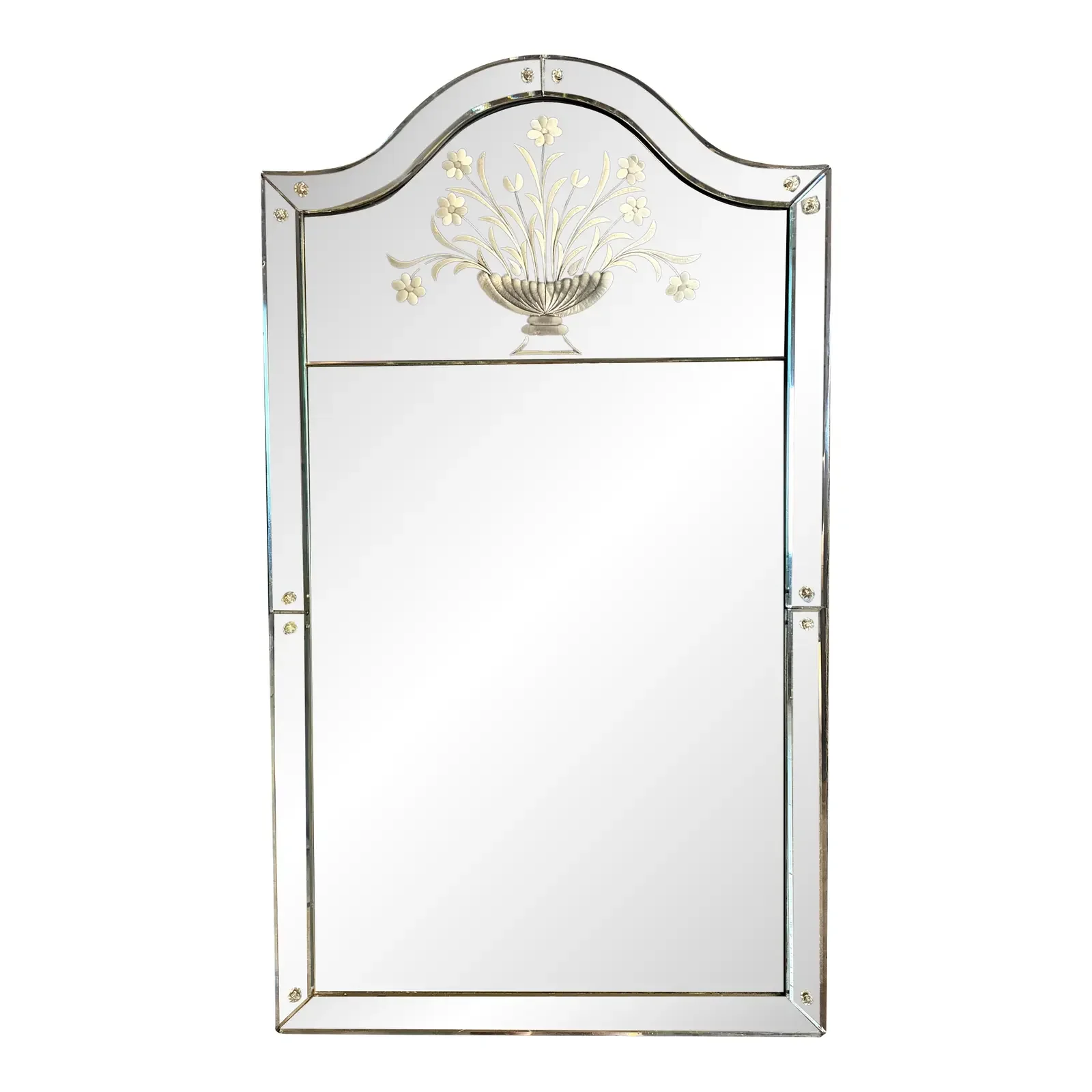 Antique Venetian Engraved Neoclassical Wall Mirror