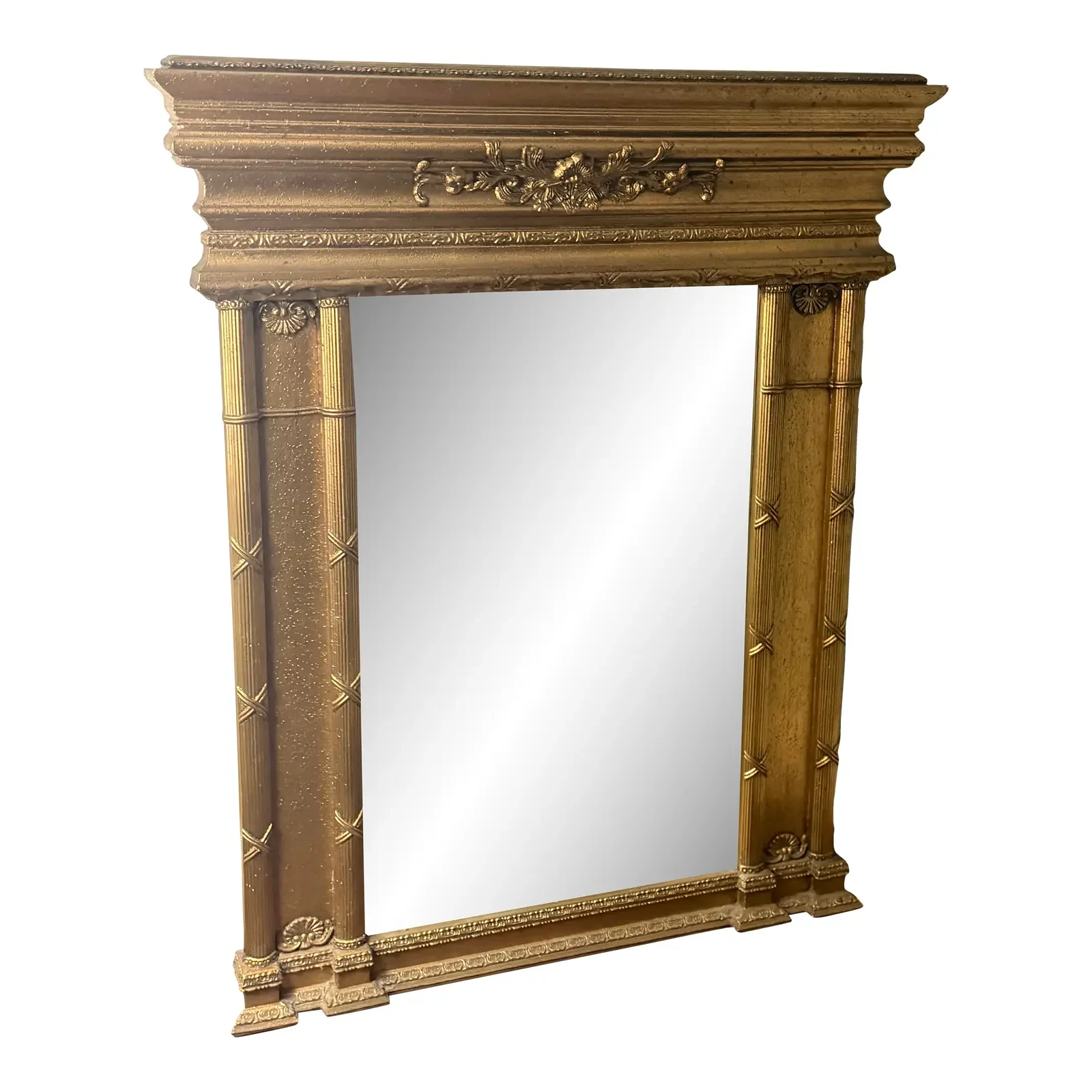 Antique Classical Style Gold Mirror With Bevel Edges