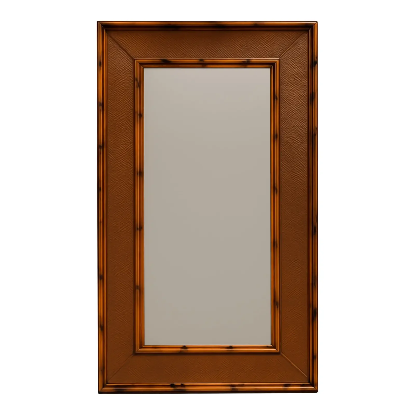 Vintage Monumental Bamboo and Rattan Floor Mirror