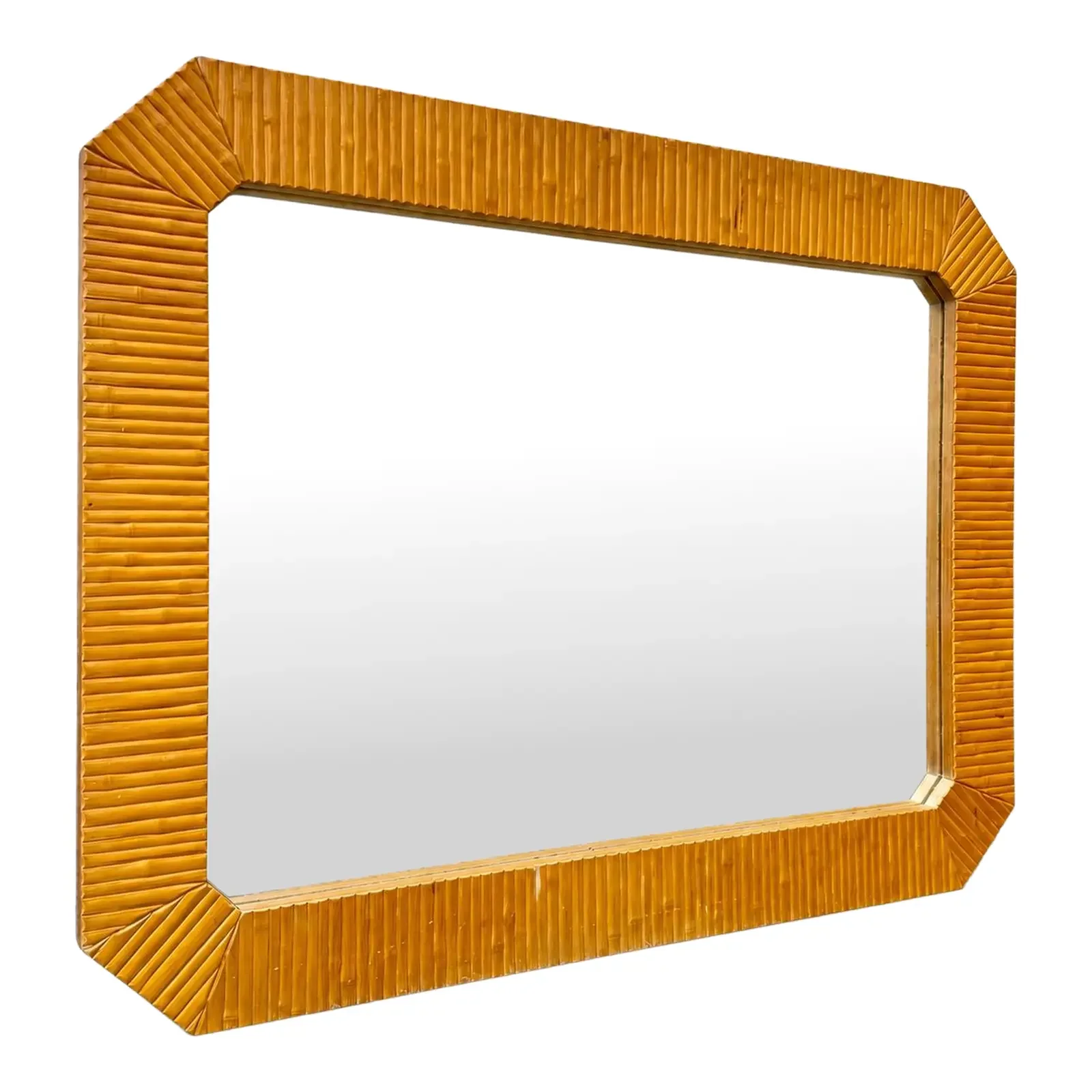 Large Modern Faux Bamboo Wall Mirror