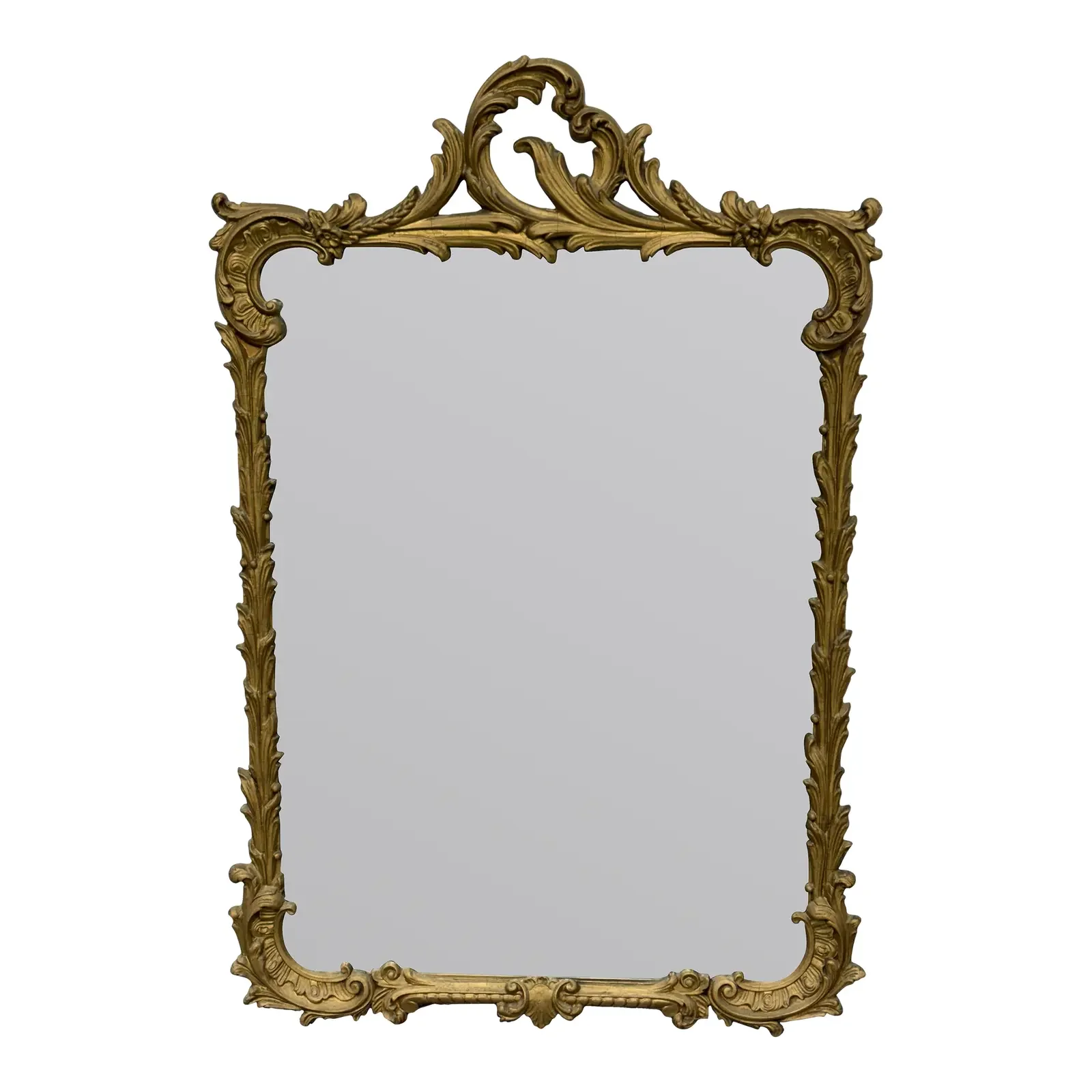 Louis XV Style Gilt + Patina Mirror, Antique
