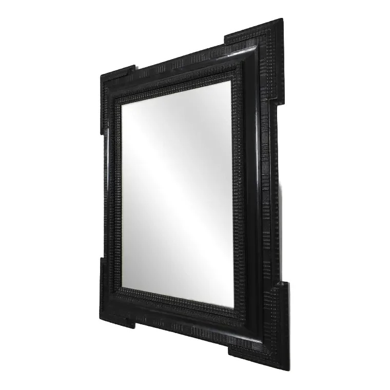 Carved Ebonised Wooden Mirror