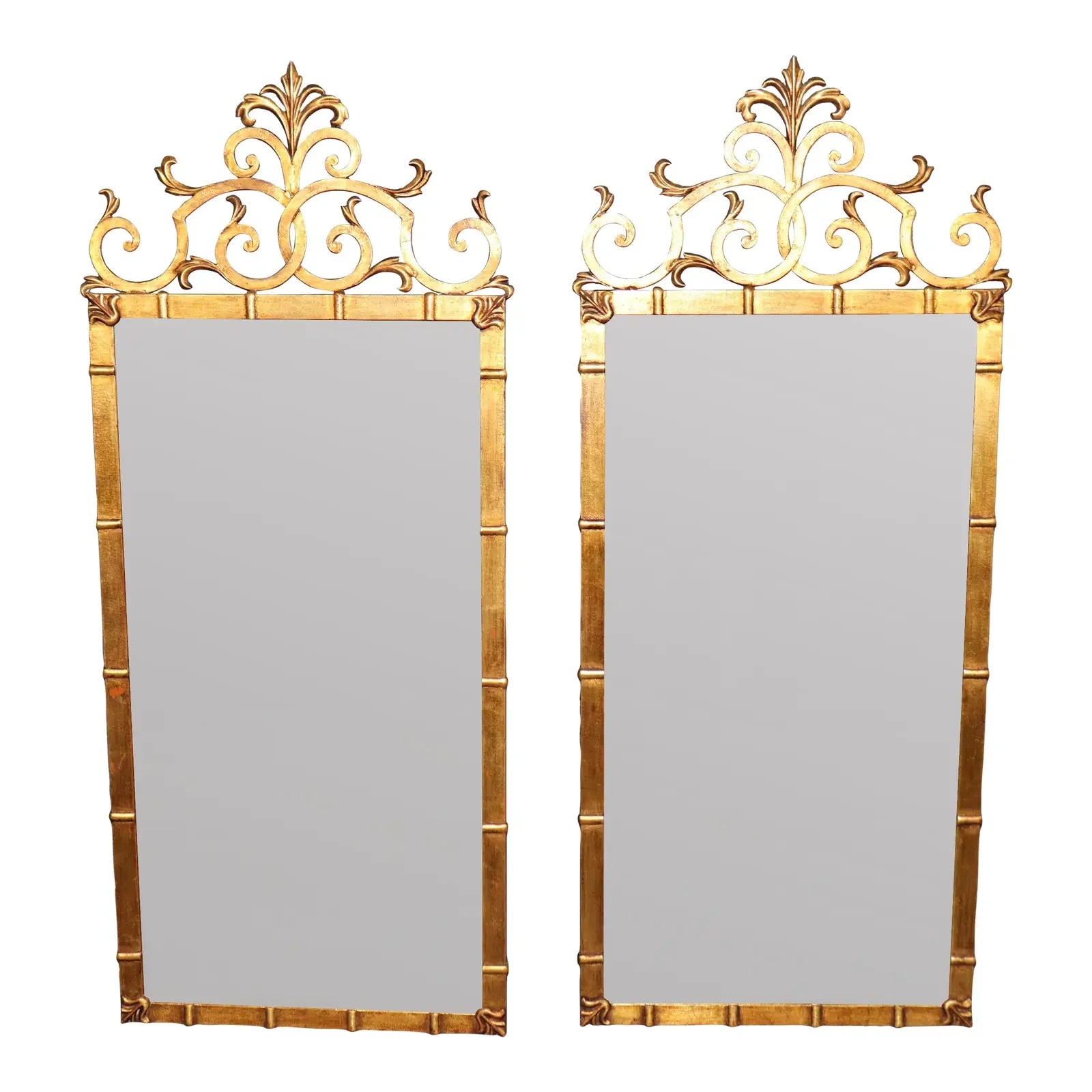 Pair 1960's Palladio Italian Gilt Mirrors