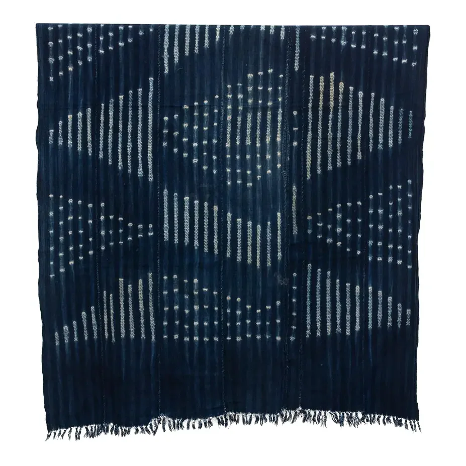 Vintage African Moss "Kaya Eclipse" Indigo Throw