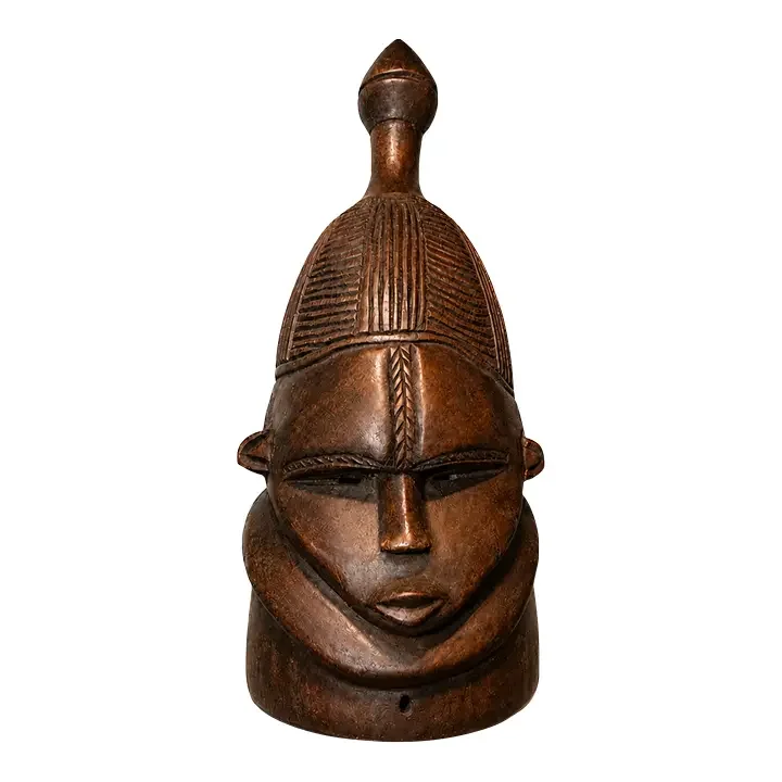 Large Senufo-Style African Helmet Mask Sculpture