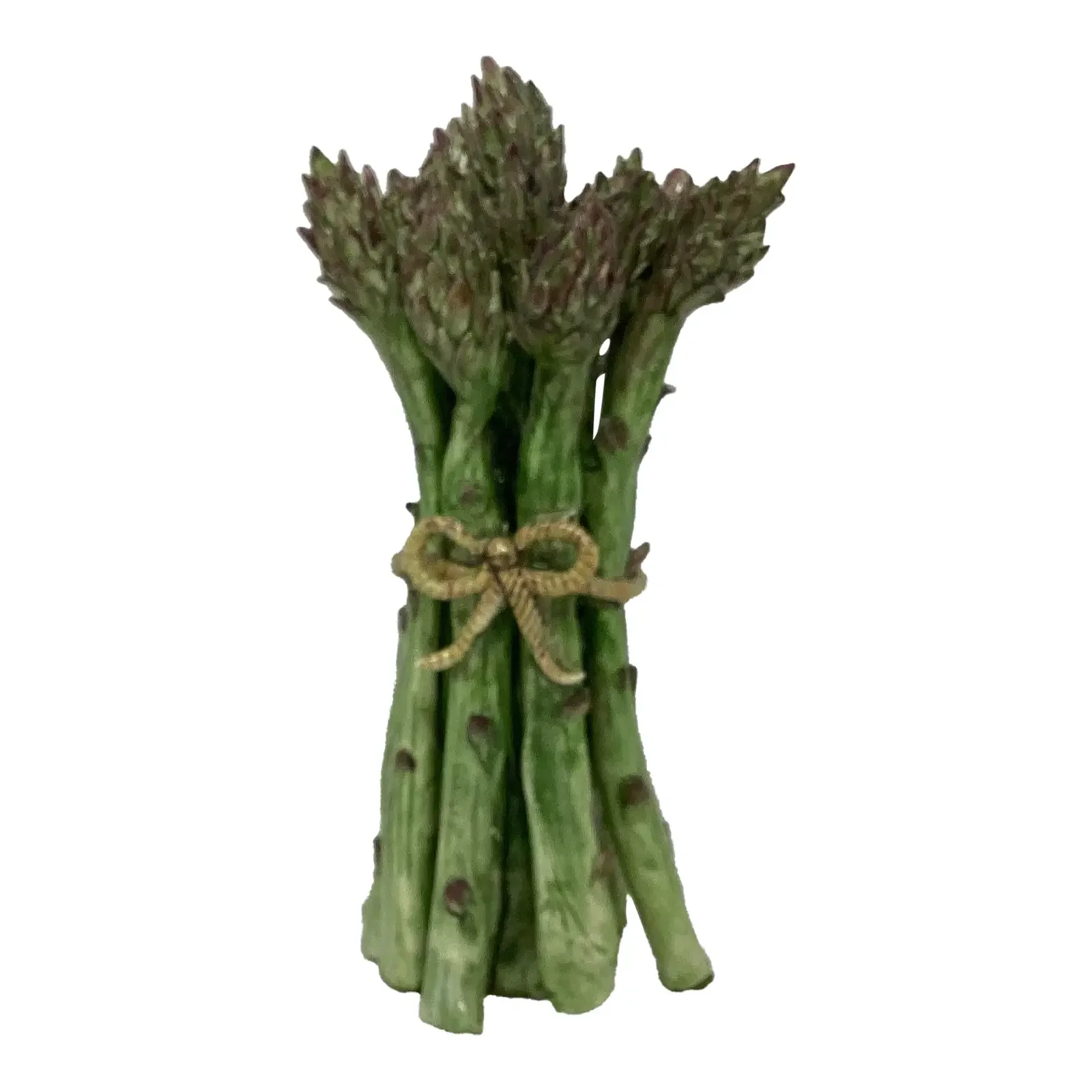 Vintage Majolica Standing Bunch of Asparagus Tied With Bow
