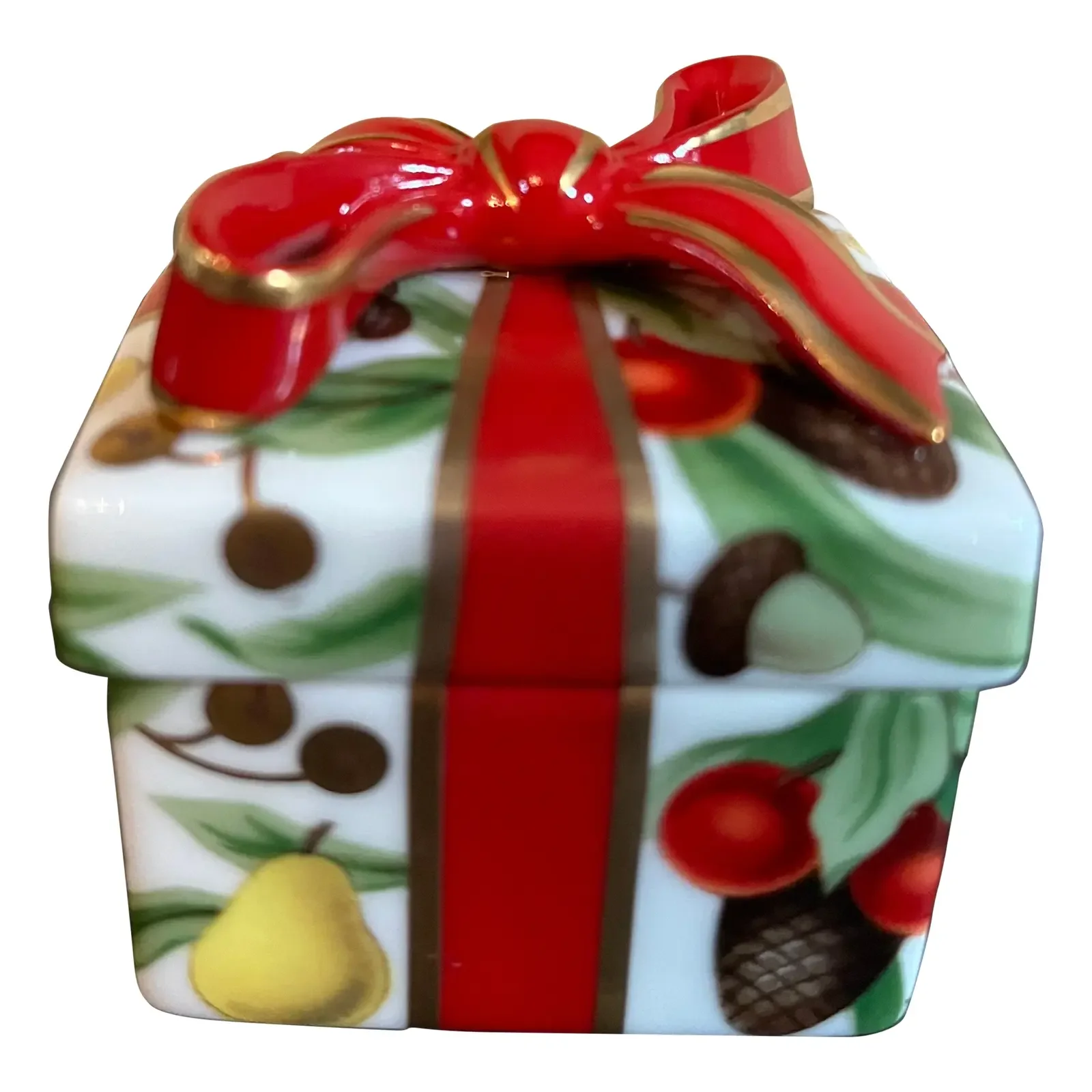 1990s Tiffany & Co. “Tiffany Holiday” Porcelain Gift Box Trinket Box